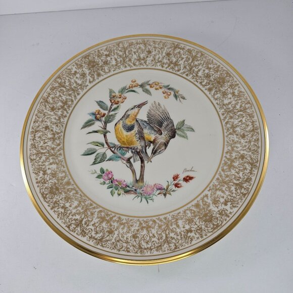 Lenox Meadowlark Limited Edition Plate By Edward Marshall Boehm 1973 Made In USA - Picture 6 of 8
